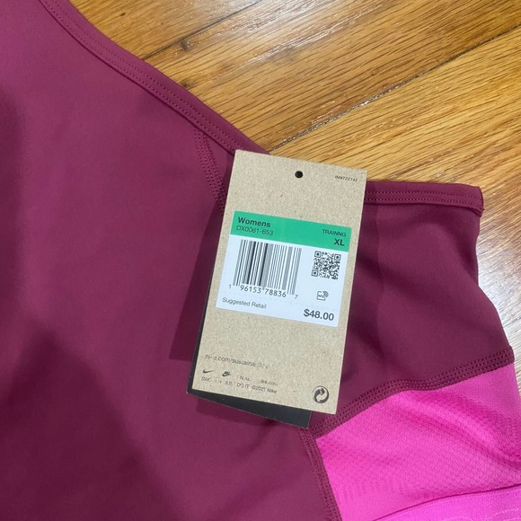 Nike Women's Burgundy and Pink Sports Top - Picture 3 of 3